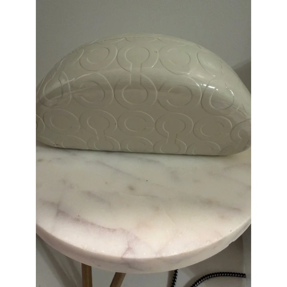 Coach‎ White Embossed Signature Hard Shell Glasses Case